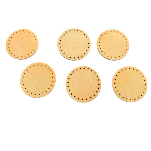 2 Inch Natural Wood Slices Unfinished Round Wood Coins w/ Holes for Pine Needle Baskets, and DIY Arts & Crafts Projects - Image 2