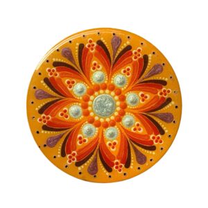 100% Handcrafted Wooden Basket Bases w/ Mandala Designs and Holes for Pine Needle Baskets and Wind Chimes, 4" Diameter; Pre-drilled