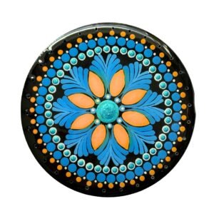 100% Handcrafted Wooden Basket Bases w/ Mandala Designs and Holes for Pine Needle Baskets and Wind Chimes, 4" Diameter; Pre-drilled