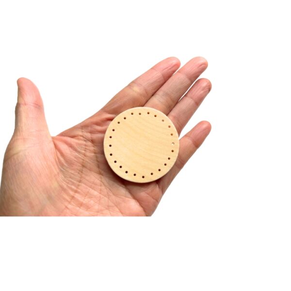 2 Inch Natural Wood Slices Unfinished Round Wood Coins w/ Holes for Pine Needle Baskets, and DIY Arts & Crafts Projects - Image 5