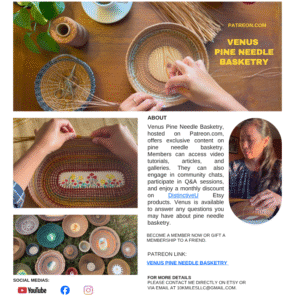 Pine Needle Basketry Tutorials | Step-by-Step Video Guides on Patreon.com